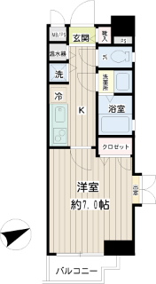 横浜市南区の賃貸マンション　アイボリーコート　705号室　間取りです
