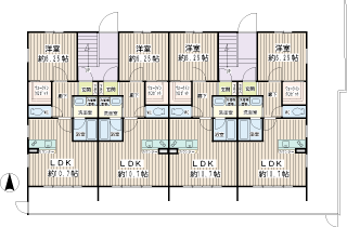 横浜市鶴見区の新築アパート　アジュールハイム　平面図　