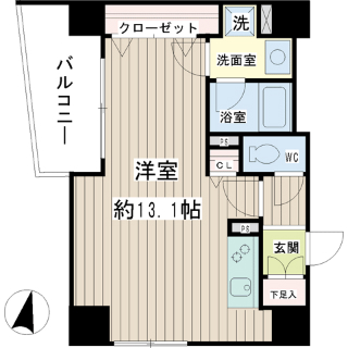 横浜市鶴見区の賃貸マンション　Ｐｅａｒｌ　Ｃｏｕｒｔ　Ｔｓｕｒｕｍｉ　４０６号室　間取