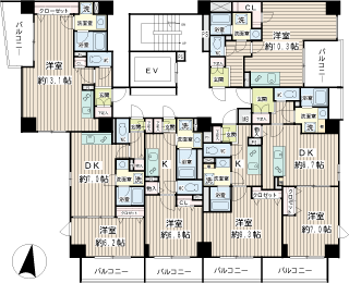 横浜市鶴見区の新築賃貸マンション　Ｐｅａｒｌ　Ｃｏｕｒｔ　Ｔｓｕｒｕｍｉ（パールコートツルミ）　平面