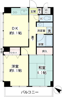 横浜市南区の賃貸マンション　フローラル永田　３０１号室　間取