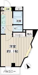 横浜市鶴見区の賃貸マンション　アビタシオン　エトワール４０１号室　間取