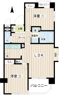 川崎市幸区の賃貸マンション　レジデンスブリリアントイースト　間取