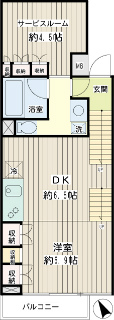 東京都目黒区の賃貸マンション　ＦＬＥＧ自由が丘ＥＬ　１０１号室　間取