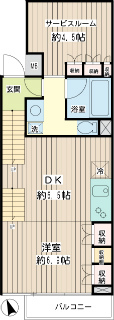 東京都目黒区の賃貸マンション　ＦＬＥＧ自由が丘ＥＬ　１０６号室　間取