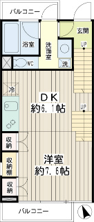 東京都目黒区の賃貸マンション　ＦＬＥＧ自由が丘ＥＬ　２０５号室　間取