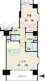 横浜市鶴見区の賃貸マンション　グレイスコート豊岡　３０２号室　間取