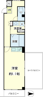 横浜市鶴見区の賃貸マンション　ハピネス平井　４０１号室　間取