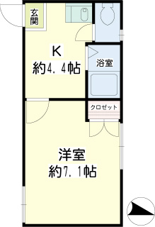 横浜市鶴見区の賃貸アパート　テラスウイング　２０７号室　間取