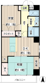 川崎市幸区の賃貸マンション　コーポヤマト　７０１　間取り